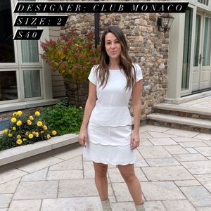 Club Monaco Scalloped hem dress!